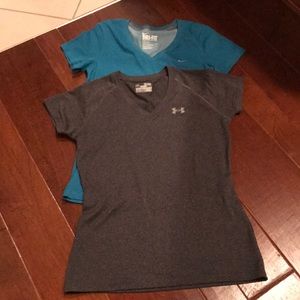 Nike/UA v-neck Dri-fit shirts (can sell separate)